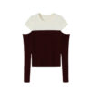 Colorblock Hollow Long Sleeves