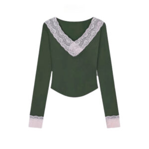 Lace V-Neck Long Sleeves