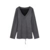 Grey Long Sleeves With Tie Waist
