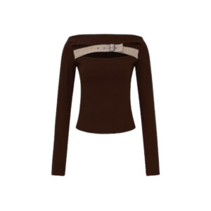 Off-Shoulder Denim Patchwork Long Sleeves